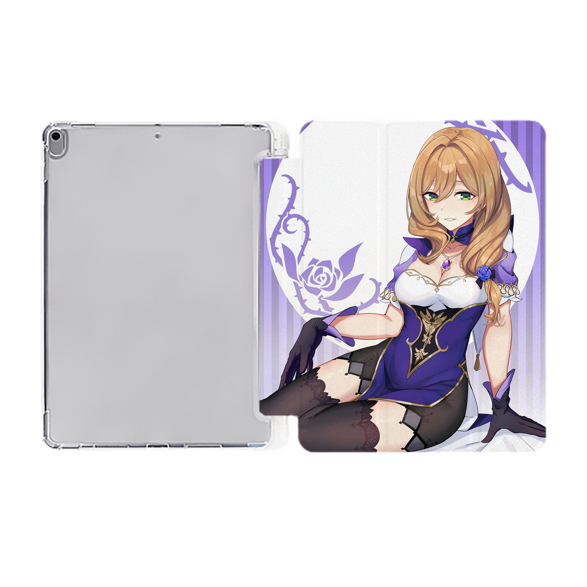 げんし神 genshin IPad ケース ペン収納付き 三つ折りスタンド PUレザー×シリコン 対応機種9.5/10.5/10.9インチ
